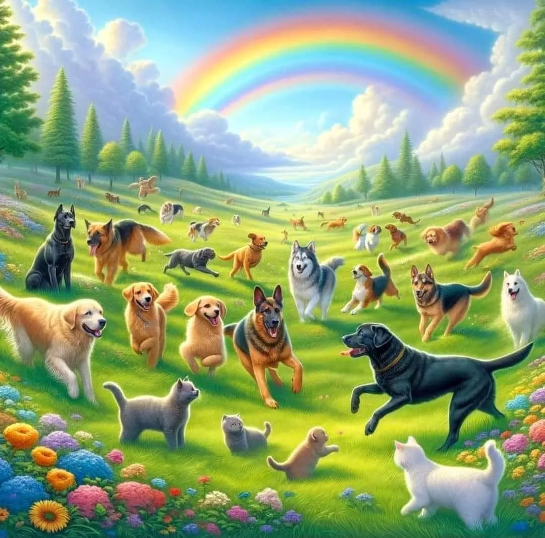 Dogs playing together